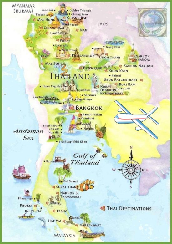 thailand map cartoon