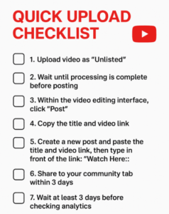 Youtube don't's checklist